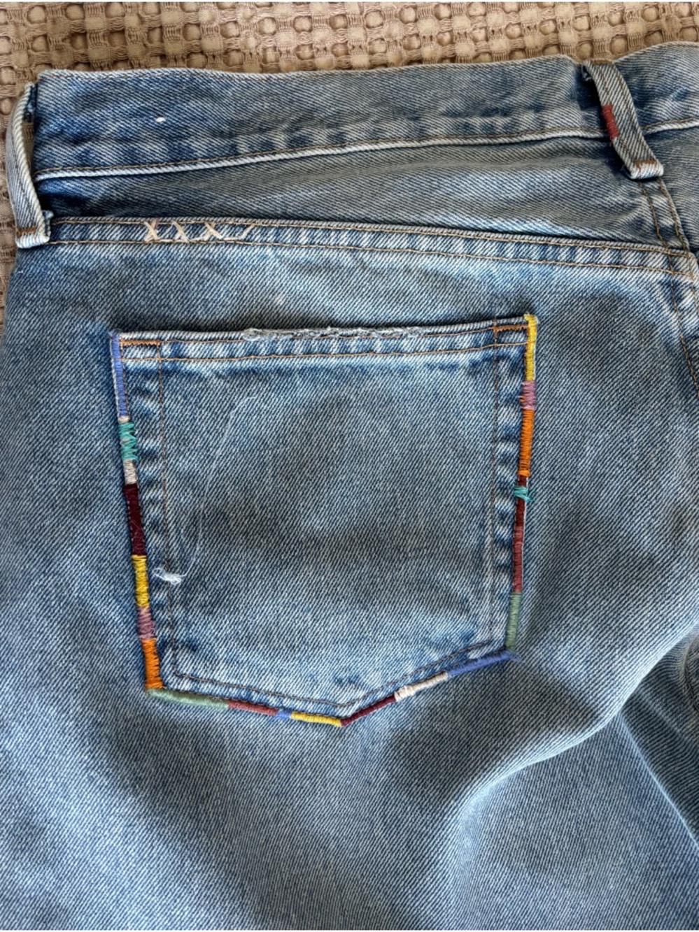 Polo by Ralph Lauren Light Blue Boyfriend Jeans with Red Heart Embroidery - Picture 2 of 8